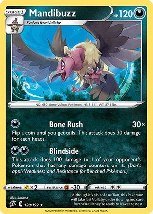 Mandibuzz 120/192 - SWSH02 Rebel Clash Reverse Holofoil