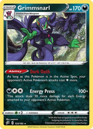 Grimmsnarl 125/192 - SWSH02 Rebel Clash Holofoil