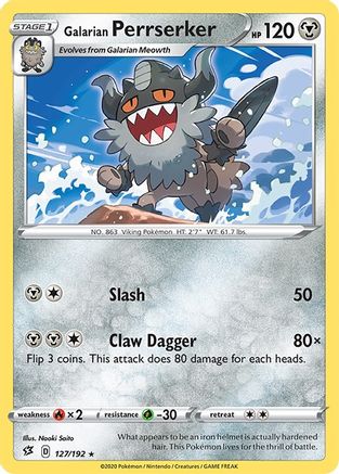 Galarian Perrserker 127/192 - SWSH02 Rebel Clash Reverse Holofoil