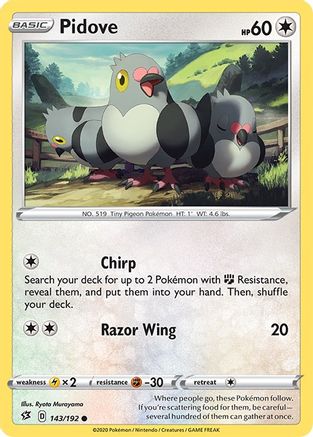 Pidove 143/192 - SWSH02 Rebel Clash Reverse Holofoil