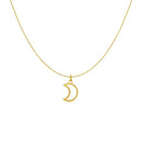 14k Yellow Gold Necklace with Moon