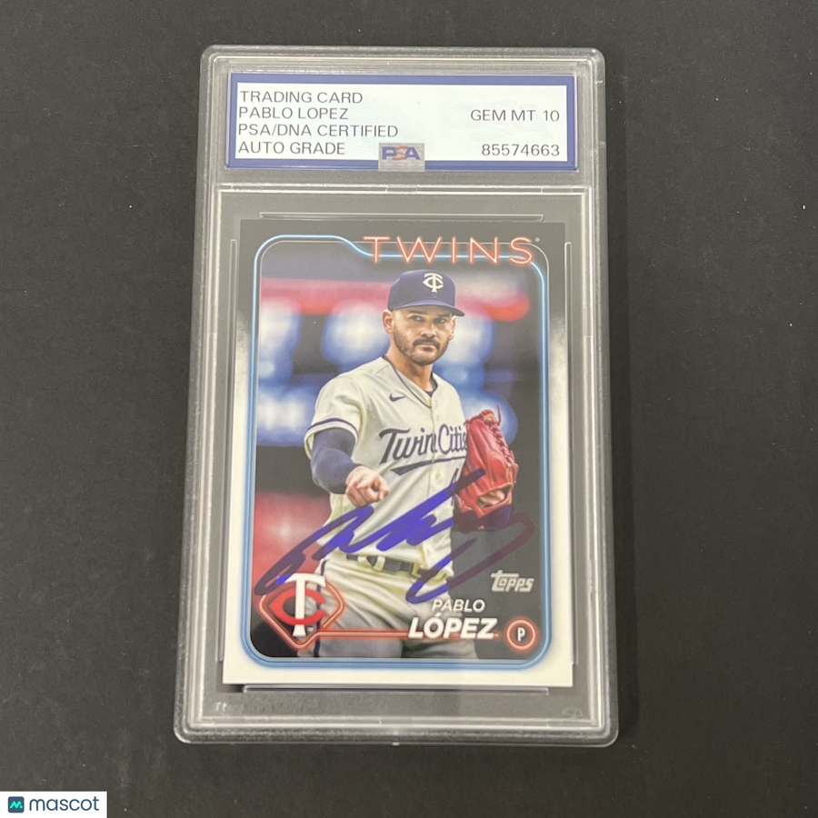 2024 Topps Update Series 2 #651 Pablo Lopez signed card PSA Auto 10