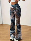 Leopard-print Hip-lifting Tight Leggings Straight-leg Bootcut Pants
