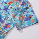 Hawaiian Shirt For Men Underwater Wonderland Button-down Shirt Short Sleeve 100% Cotton Shirt By Cigar