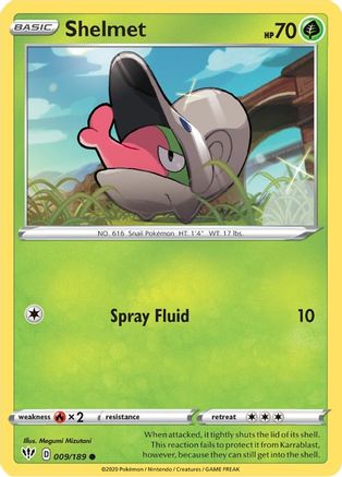 Shelmet 009/189 - SWSH03 Darkness Ablaze Reverse Holofoil