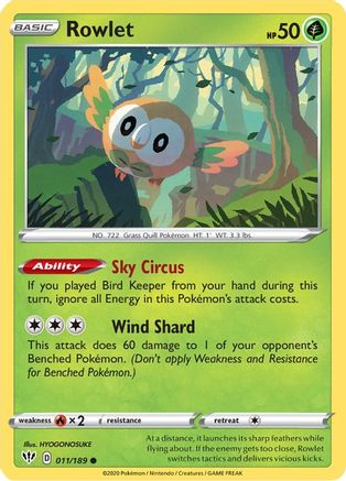 Rowlet 011/189 - SWSH03 Darkness Ablaze