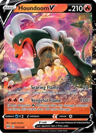 Houndoom V 021/189 - SWSH03 Darkness Ablaze Holofoil