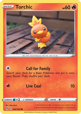 Torchic 022/189 - SWSH03 Darkness Ablaze Reverse Holofoil