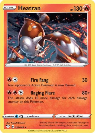 Heatran 025/189 - SWSH03 Darkness Ablaze Reverse Holofoil