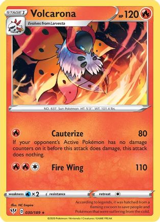 Volcarona 030/189 - SWSH03 Darkness Ablaze Reverse Holofoil