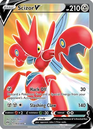 Scizor V (Full Art) 183/189 - SWSH03 Darkness Ablaze Holofoil