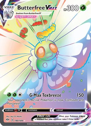 Butterfree VMAX (Secret) 190/189 - SWSH03 Darkness Ablaze Holofoil