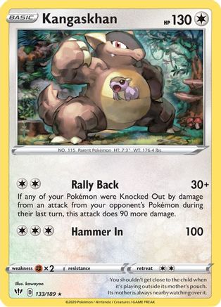 Kangaskhan 133/189 - SWSH03 Darkness Ablaze Reverse Holofoil