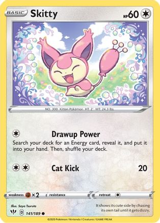 Skitty 141/189 - SWSH03 Darkness Ablaze Reverse Holofoil