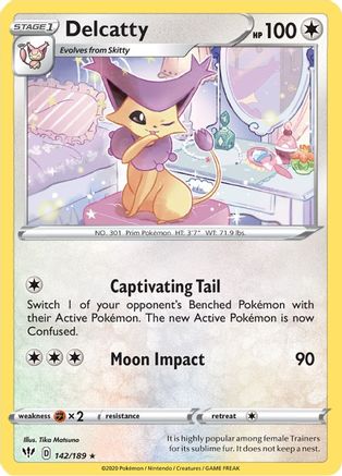 Delcatty 142/189 - SWSH03 Darkness Ablaze Reverse Holofoil