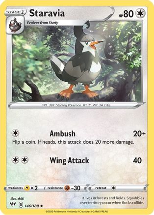 Staravia 146/189 - SWSH03 Darkness Ablaze