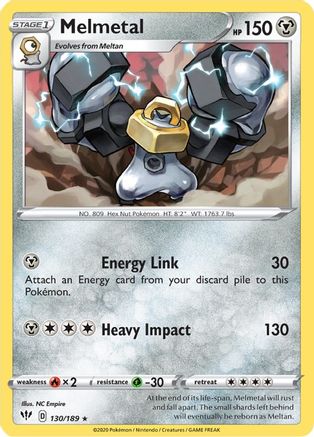 Melmetal 130/189 - SWSH03 Darkness Ablaze Reverse Holofoil