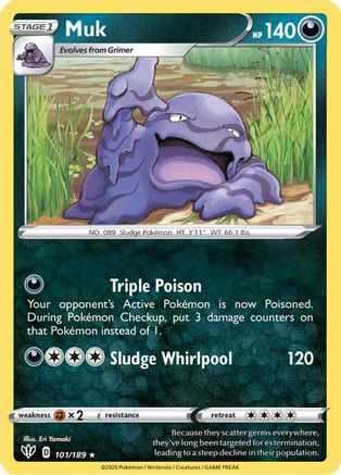 Muk 101/189 - SWSH03 Darkness Ablaze Reverse Holofoil