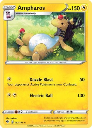 Ampharos 057/189 - SWSH03 Darkness Ablaze Reverse Holofoil