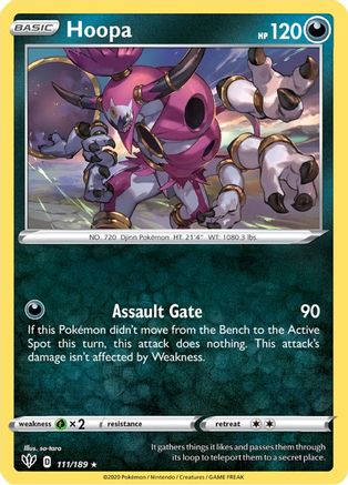 Hoopa 111/189 - SWSH03 Darkness Ablaze Reverse Holofoil