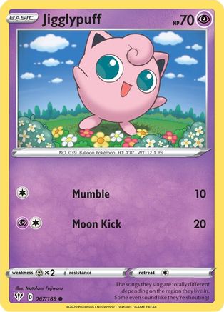 Jigglypuff 067/189 - SWSH03 Darkness Ablaze Reverse Holofoil