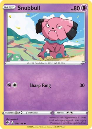 Snubbull 070/189 - SWSH03 Darkness Ablaze