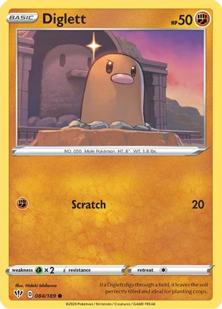 Diglett 084/189 - SWSH03 Darkness Ablaze Reverse Holofoil