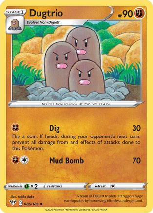 Dugtrio 085/189 - SWSH03 Darkness Ablaze Reverse Holofoil