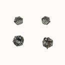 Anne Klein Silver-Tone Glass Stone Stud Earring Set