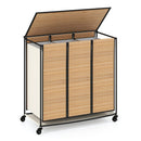 3-Section Laundry Hamper with Lid and Wheels - 21.4 Gal