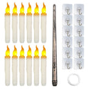 12Pcs Flameless Floating Candles LED Magic Hanging Candle Light Battery Operated Flickering Warm Light Window Candle With Magic Wand Remote for Hallow