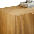 Fluted Sideboard Cabinet with 4-6 Doors and Wood-Grain Top
