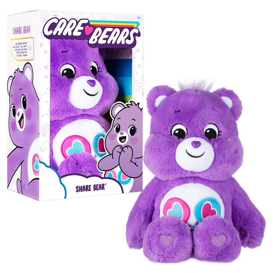 Care Bears Share Bear Medium Plush - 14 Inch Classic Stuffed Animal