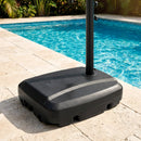 220 LBS Cantilever Patio Umbrella Base Stand with Wheels Fillable offset Umbrella Stand-Black
