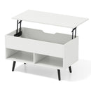 31.5 Inch Lift-Top Coffee Table with Hidden Storage and 2 Open Shelves