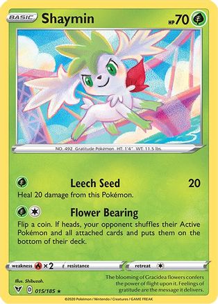 Shaymin 015/185 - SWSH04 Vivid Voltage Reverse Holofoil