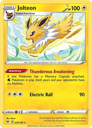 Jolteon 047/185 - SWSH04 Vivid Voltage Reverse Holofoil