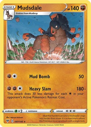 Mudsdale 097/185 - SWSH04 Vivid Voltage Reverse Holofoil