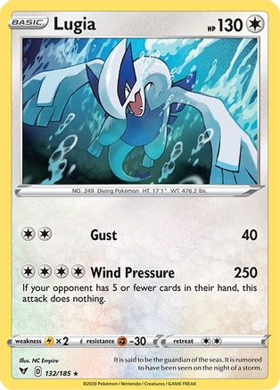Lugia 132/185 - SWSH04 Vivid Voltage Reverse Holofoil