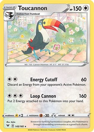 Toucannon 145/185 - SWSH04 Vivid Voltage Reverse Holofoil