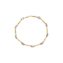 10k Two-Tone Gold 1/3 Cttw Diamond Pave Set Heart S-Link 7.25" Bracelet (I-J Color, I2-I3 Clarity)