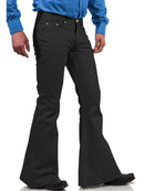 2025 New In-Stock Men's Cross-Border Amazon Solid Color Casual Stretch Slim Retro Flared Pants