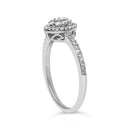 Sterling Silver 1/5 Cttw Diamond Round Motif Halo Ring