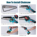 2-in-1 Cordless Pole & Mini Chainsaw, 21V 6" Brushless with Extension Pole & Auto Oiler