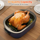 22QT Electric Roaster Oven Turkey Roaster with Visible and Self-Basting Lid