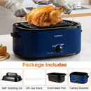 22QT Electric Roaster Oven Turkey Roaster with Visible and Self-Basting Lid