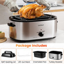 22QT Electric Roaster Oven Turkey Roaster with Visible and Self-Basting Lid