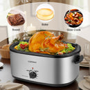 22QT Electric Roaster Oven Turkey Roaster with Visible and Self-Basting Lid