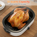 22QT Electric Roaster Oven Turkey Roaster with Visible and Self-Basting Lid