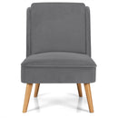 Velvet Accent Armless Side Chair with Rubber Wood Legs for Bedroom